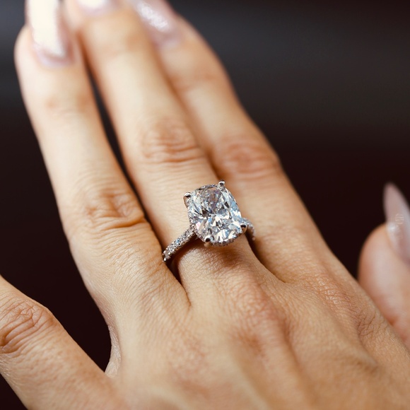 4.92 Carat Cushion Cut Lab-Grown Diamond Ring - Picture 1 of 7